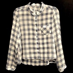 Free People Chiffon Buttoned Front Top